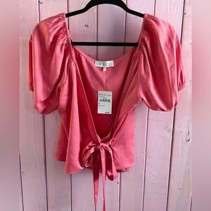 Balloon sleeve wrap shirt